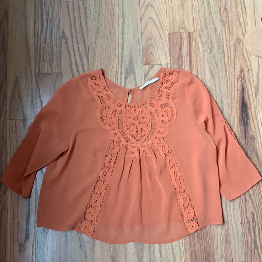 Burnt orange summer blouse